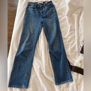 Denim Forum Straight Leg Jeans in Deep Blue